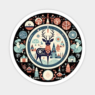 Deer in Ornament, Love Deers Magnet